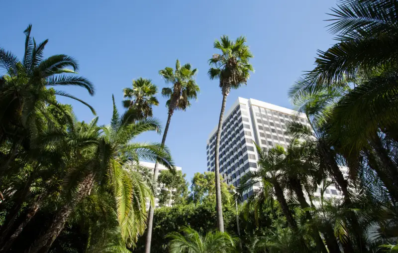 Daytime view of the Irvine, California skyline.