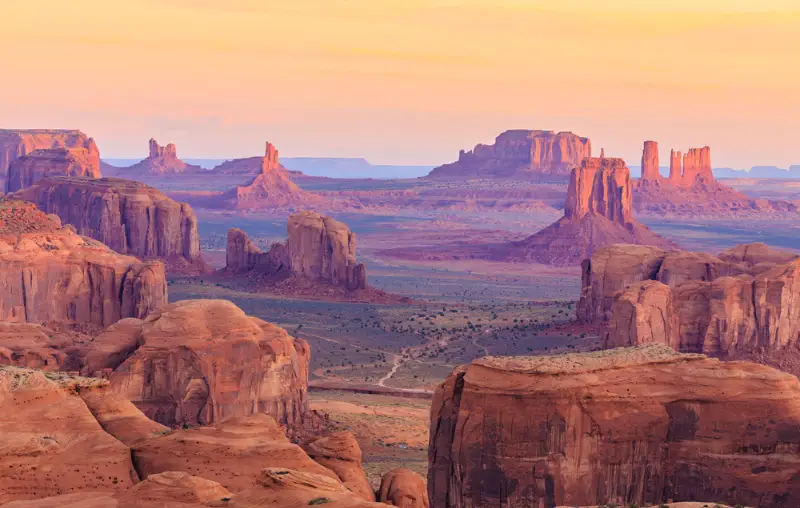 Sunrise in Hunts Mesa, Monument Valley, Arizona, USA