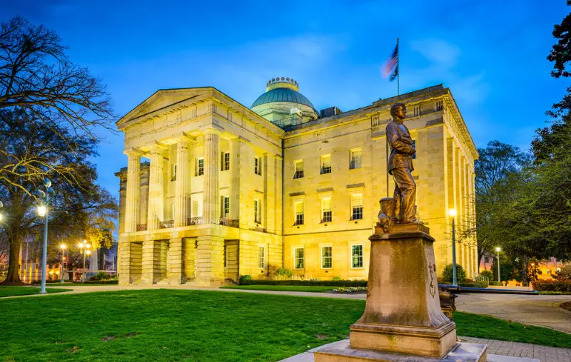 Raleigh, North Carolina, USA State Capitol Building.