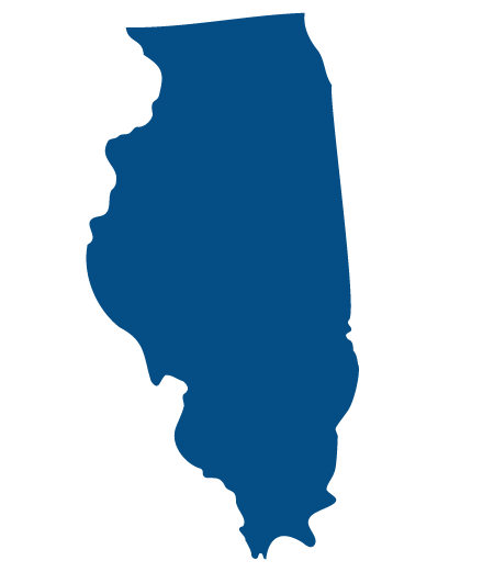blue vector image of Illinois