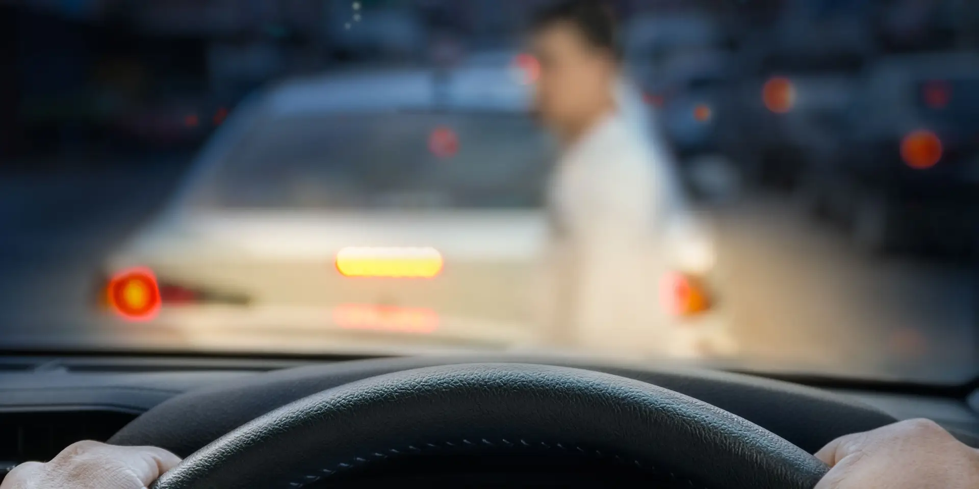 car emergency brake saved a life pesdestrian runs across street.