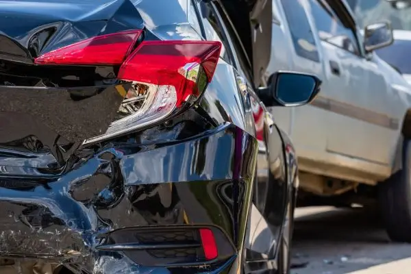 Heavy accident, Modern car accident involving many cars on the road in Thailand